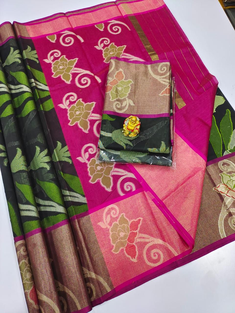 Banarasi Kochampalli Saree with Tilfi Eskart, Tissue Fabric, Fancy Body & Contrast Pallu